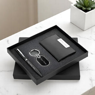 Pen, Keychain & Card Holder with Name & Message Engraved – Ideal Corporate Gift