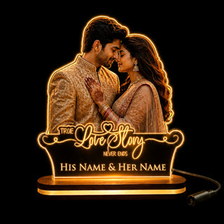 Acrylic LED Photo Lamp 6x8 Inch – Customized Engraved Photo Cutout with Name