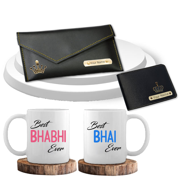 Men's Wallet & Sling Bag with Best Bhaiya/Bhabhi Mug Set.