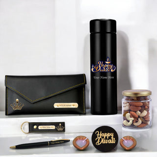Diwali Gift Set for Women – Clutch, Keychain, Pen & Bottle