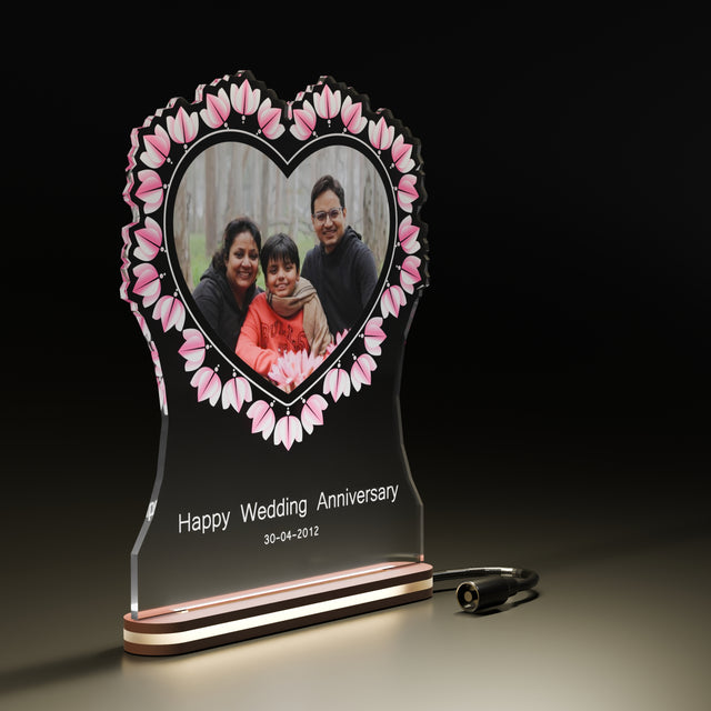 Custom Acrylic LED Photo Frame with Unique Design – Best Gift for Valentine’s, Anniversary & Wedding