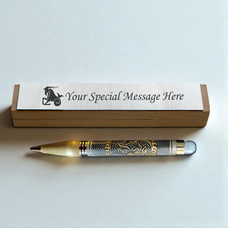 Personalized Zodiac Sign Engraved Metal Ball Rashi Pen.