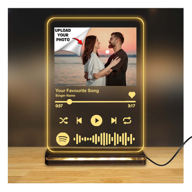 Acrylic LED Spotify Photo Frame – Customizable with Your Photo & Wishes.