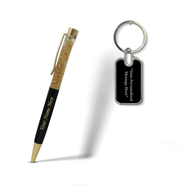 Personalized Engraved Pen & Keychain Gift Set – Custom Name Engraved.