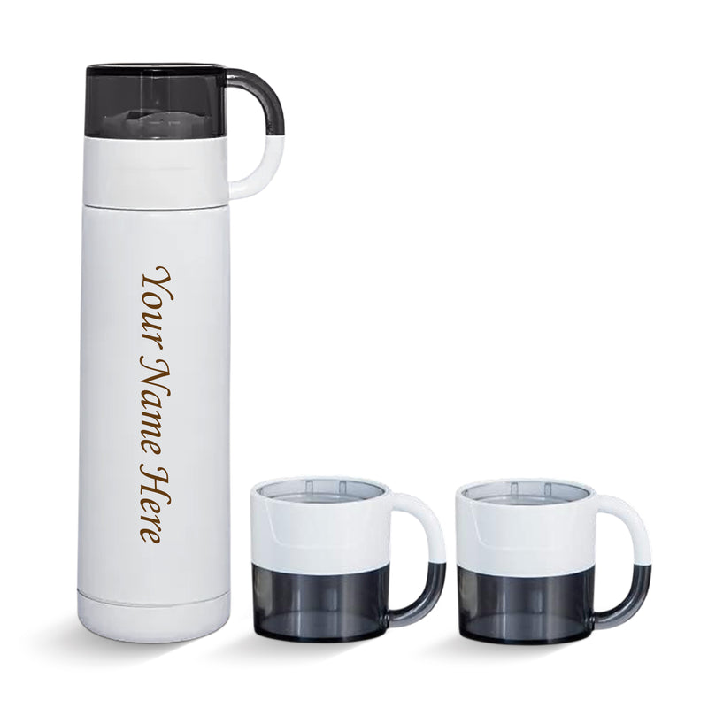 Customized Insulated Flask 3 Cup Set (500 ml) | Name & Company Logo Engraved