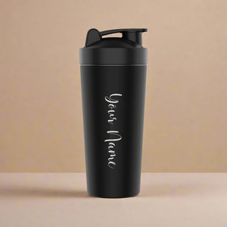 Personalized Black Gym Shaker.