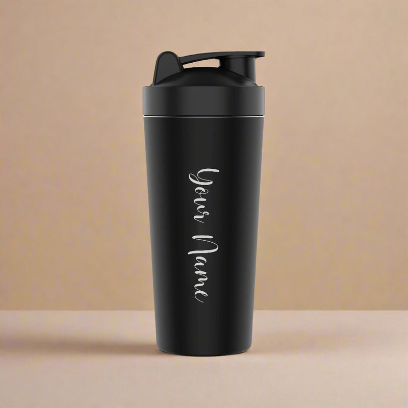 Personalized Black Gym Shaker.