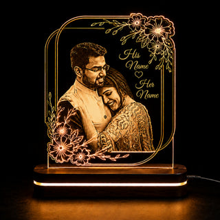 Personalized LED Photo Frame 6x8 Inch – Customized Photo Engraved Acrylic Lamp