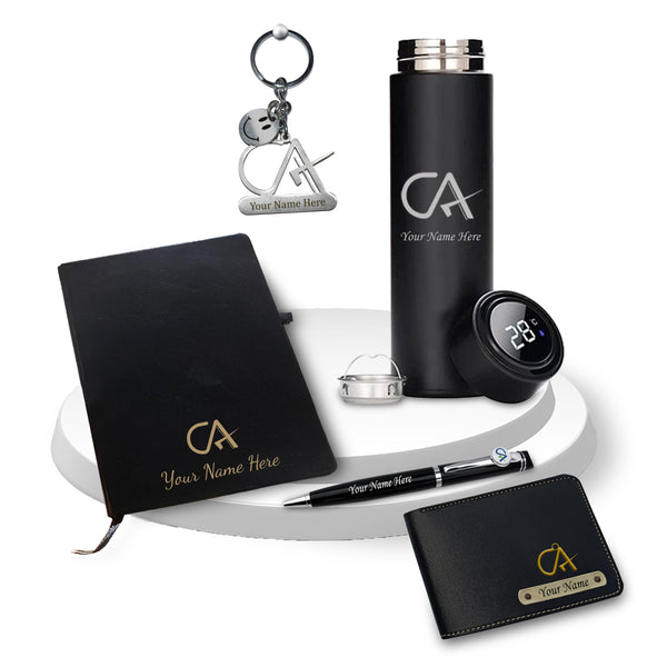 CA Gift Set: Keychain, Water Bottle, Pen, Wallet & Diary