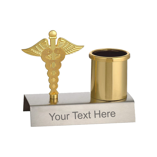 Custom Doctor Symbol Pen Stand with Engraved Name & Designation