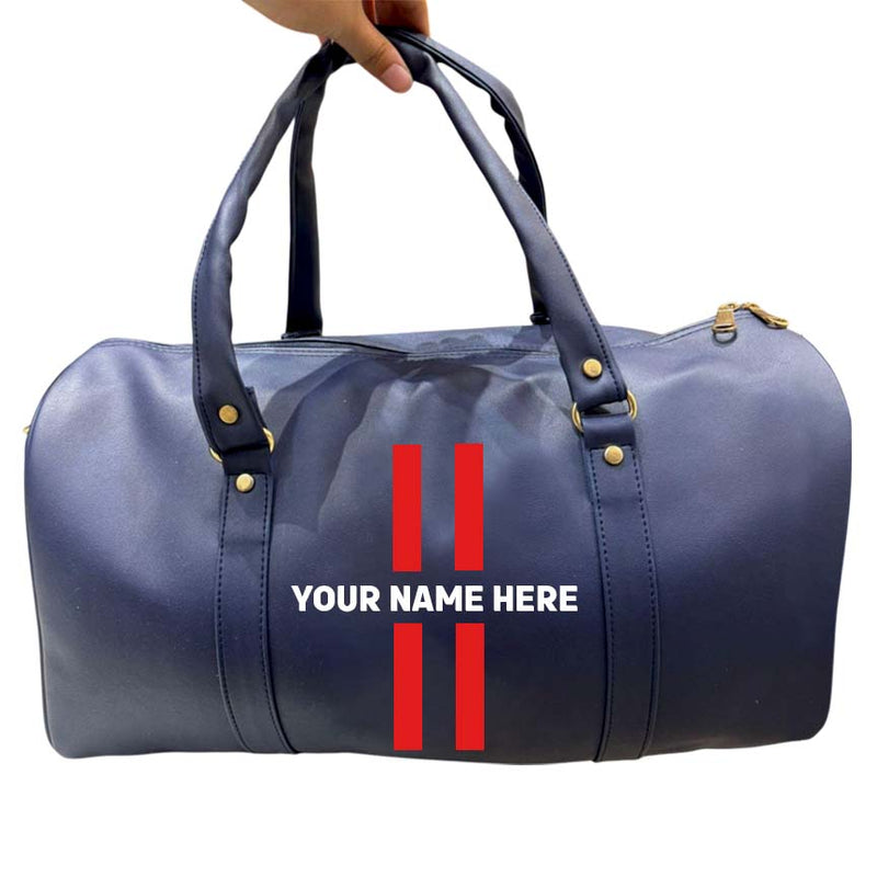 Premium Leather Duffle Bag with Name – Ideal for Gym, Travel & Camping