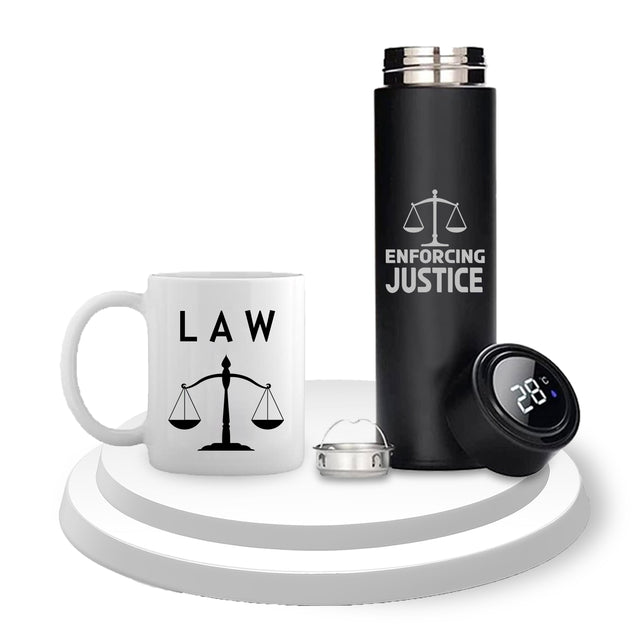 Advocate Theme Combo: Black Bottle & Coffee Mug with Advocate Logo