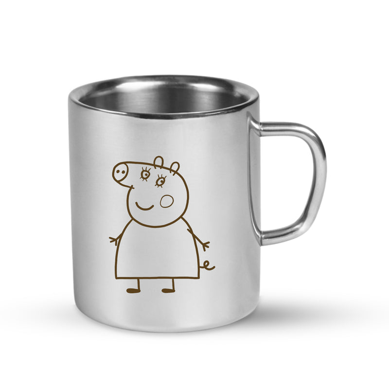 Stainless Steel Kids Mug – Custom Cartoon Character Engraved