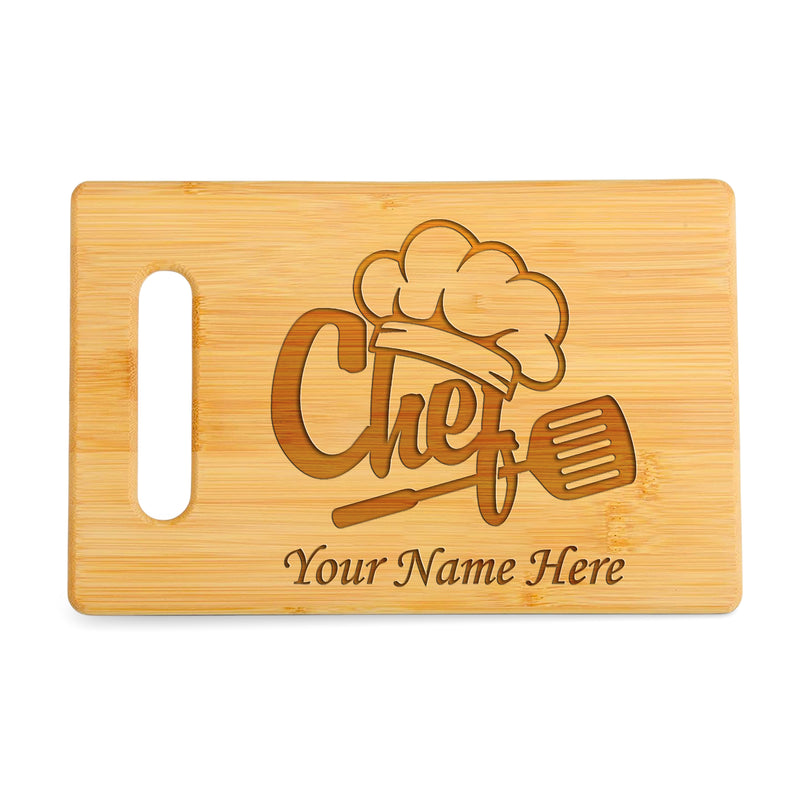 Personalized Chef Engraved Wooden Chopping Board – Custom Name