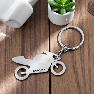 Personalized Stainless Steel Bike & Car Keychain with Name Engraved - Unique Gift for Birthdays for Car/Bike Lovers.