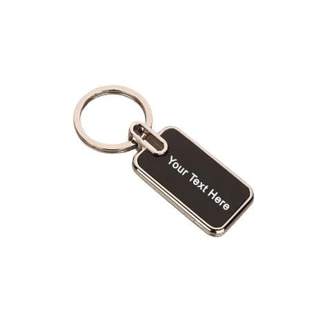 Black Metal Keychain with Name or Small Message Engraved