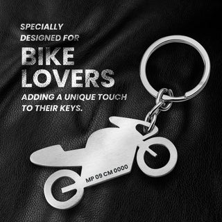 Personalized Stainless Steel Bike & Car Keychain with Name Engraved - Unique Gift for Birthdays for Car/Bike Lovers.