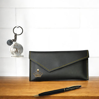 Engineer Gift Set for Women – Engraved Keychain, Pen & Clutch with Queen Charm
