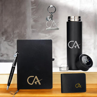 CA Premium Gift Set – Bottle, Pen, Wallet, Diary & Keychain