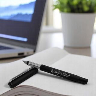 Customized Parker Vector Matte Black Fountain Pen (Silver clip)