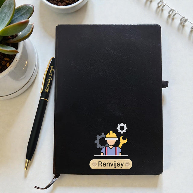 Customized Engineer Gift Set-Engineer Pen & Diary with Engineer's Name