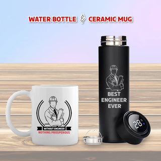 Engineer Gift Set – Engraved Bottle & Engineer Theme Coffee Mug