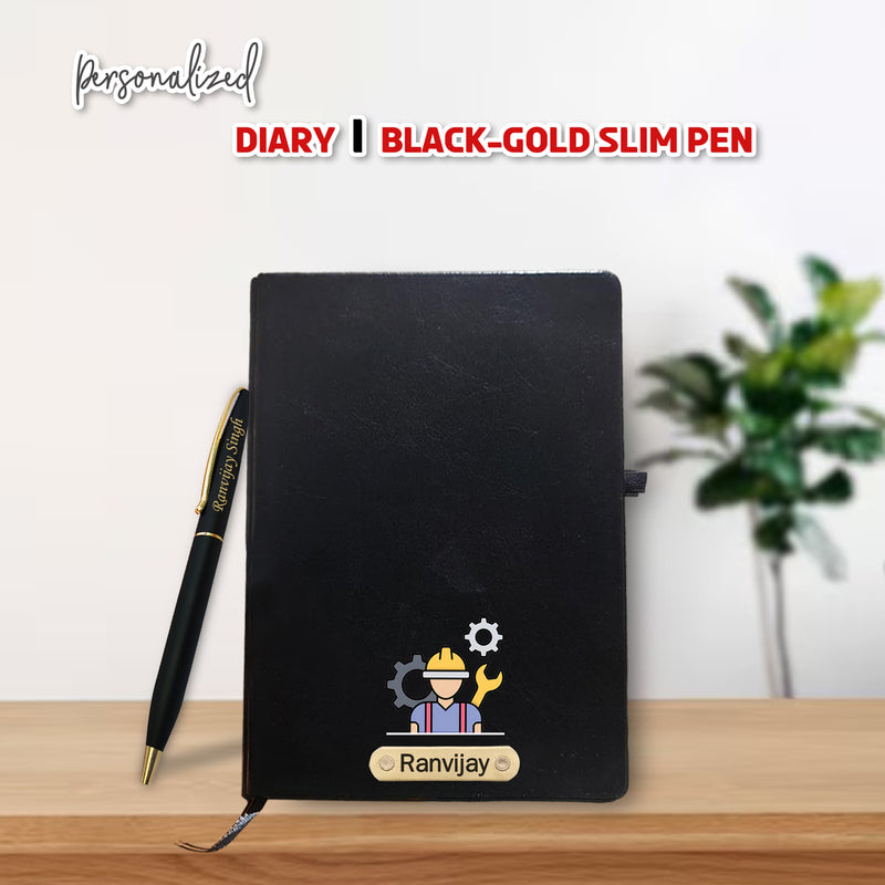 Customized Engineer Gift Set-Engineer Pen & Diary with Engineer's Name