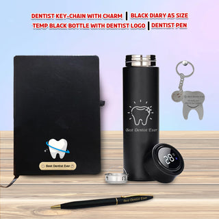 Unique Dentist Gift Set – Keychain, Pen, Bottle & Diary with ‘Best Dentist Ever’.