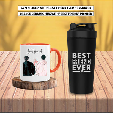 Gift Combo for Male Friends - Ceramic Mug & Gym Shaker Set