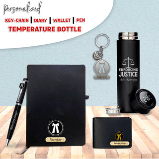 Advocate Gift Set: Personalized Keychain, Bottle, Pen, Wallet & Diary.