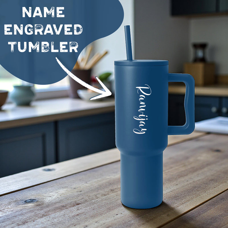 Customized Premium Stainless Steel Straw Tumbler (1200 ml) | Personalized Gift