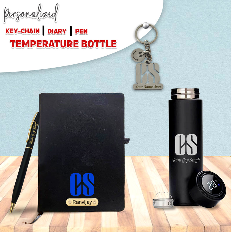 Customized CS Essentials Kit: Keychain, Black Bottle, Pen & Diary.