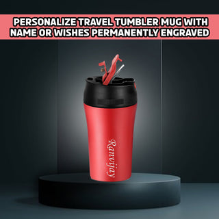 Personalized Stainless Steel Straw Tumbler with Your Name or Company Logo Engraved.