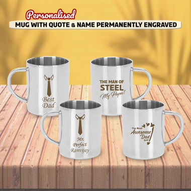 Custom Stainless Steel Mug – Father’s Day Gift. (Only 1 Mug from 4 Designs)