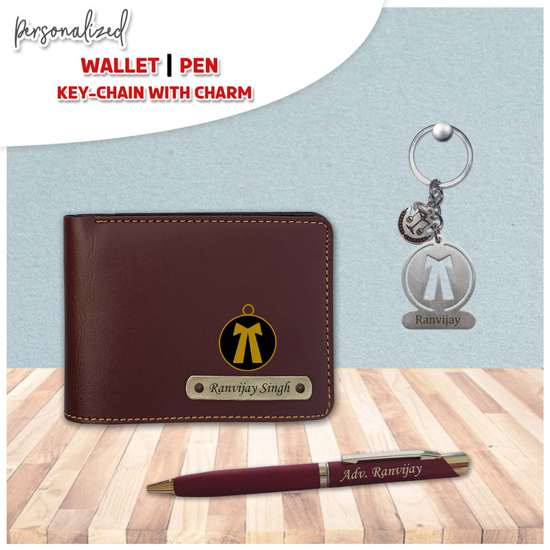 Personalized Advocate Combo - Keychain, Pen, & Wallet with Name & Charm