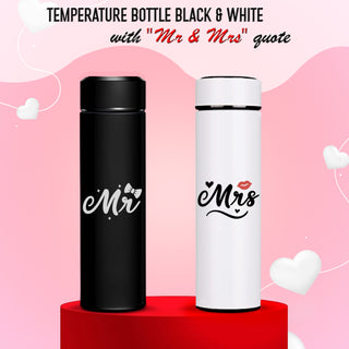 Couple Water Bottle Set of 2 Bottles with Couple Design Printed.