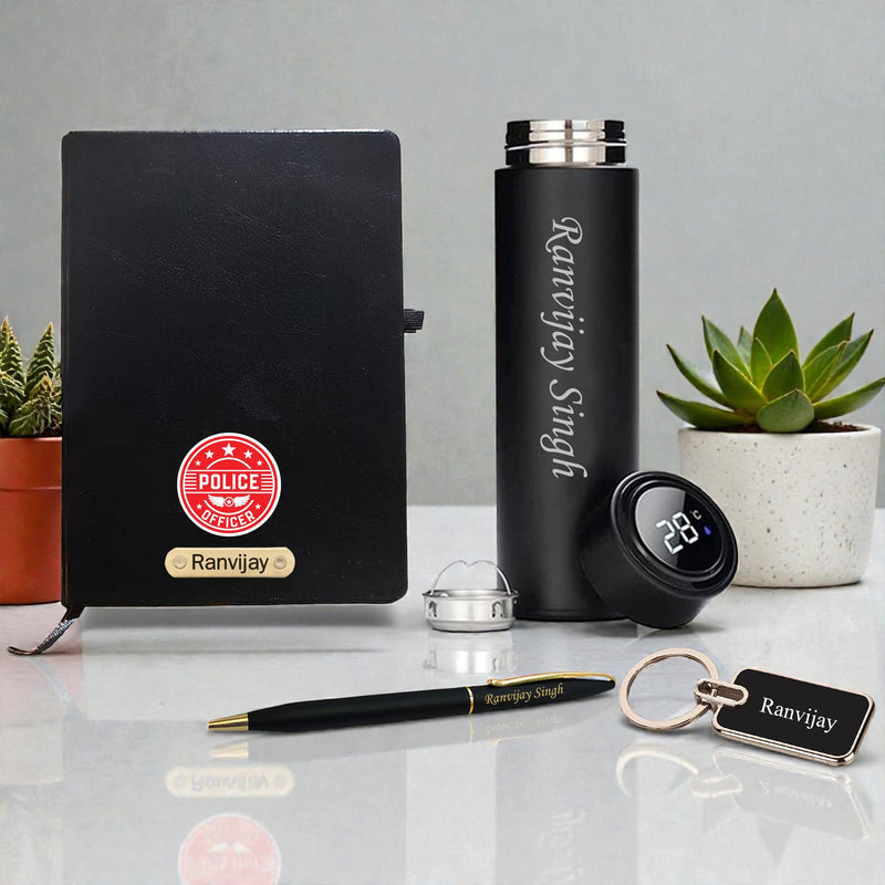 Customized Officer Gift Set: Pen, A5 Diary & Pen Stand.