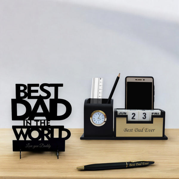 Father's Day Combo- Pen & Pen Stand 1.0 with Best Dad Acrylic Stand