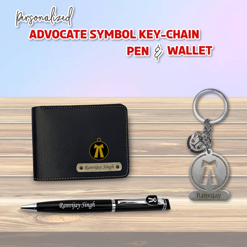 Personalized Advocate Combo - Keychain, Pen, & Wallet with Name & Charm