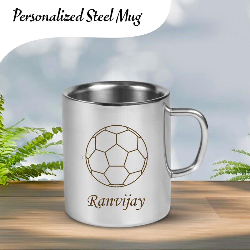 Personalized Stainless Steel Mug for Kids – Cartoon Character and Name Engraved