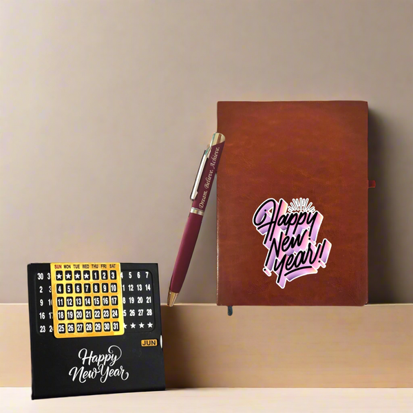 Pen, Diary & Infinity Calendar with 'Happy New Year'