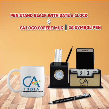 CA Gift Set – Engraved Pen, Pen Stand & Mug.
