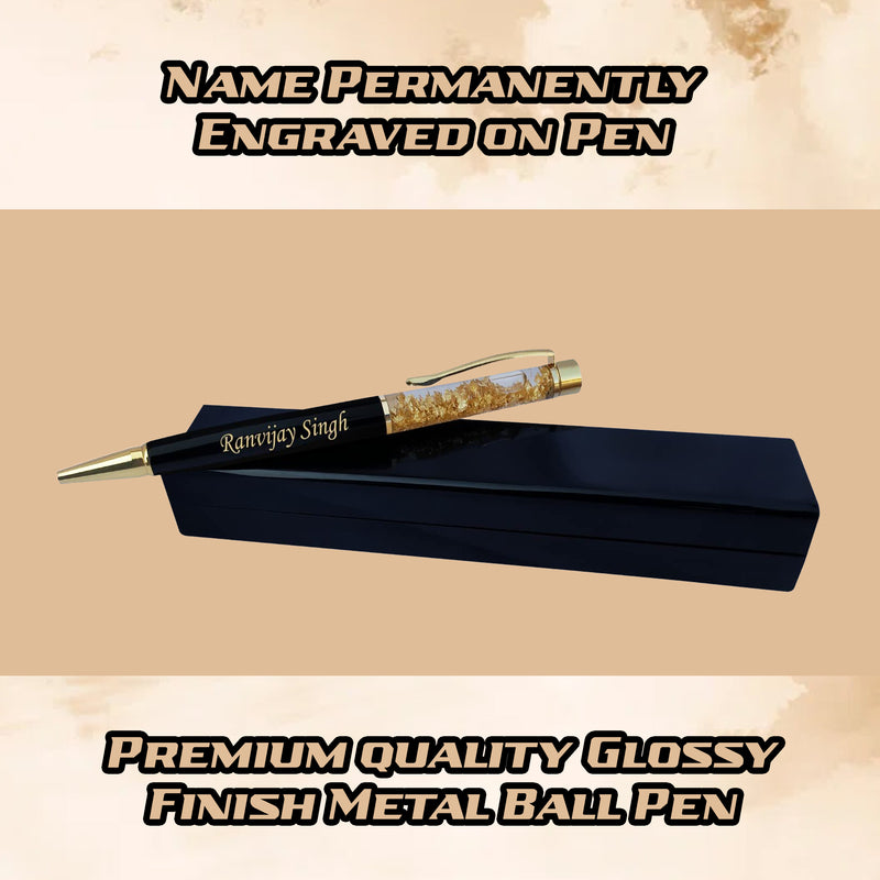 Personalized Black Gold Pen