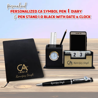 CA Combo: CA Pen Stand, Logo Pen & Engraved  Diary.