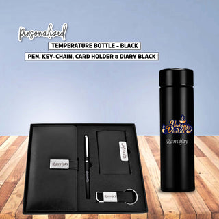 Diwali Combo – Diary, Pen, Keychain, Card Holder & Bottle with Custom Name.