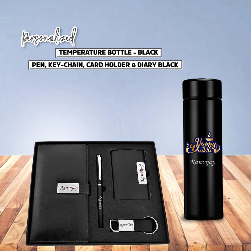 Diwali Combo – Diary, Pen, Keychain, Card Holder & Bottle with Custom Name.