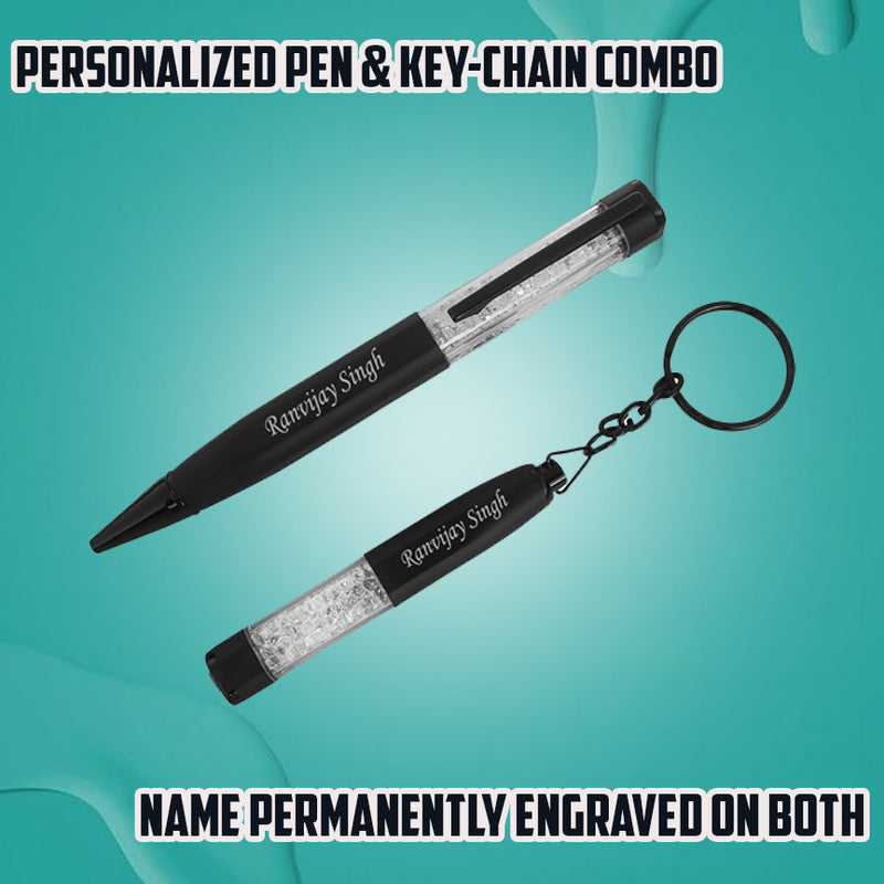 Custom Corporate Gift Set - Engraved Pen & Keychain