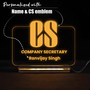 Customized Company Secretary LED Desk Lamp with Name & CS Logo.