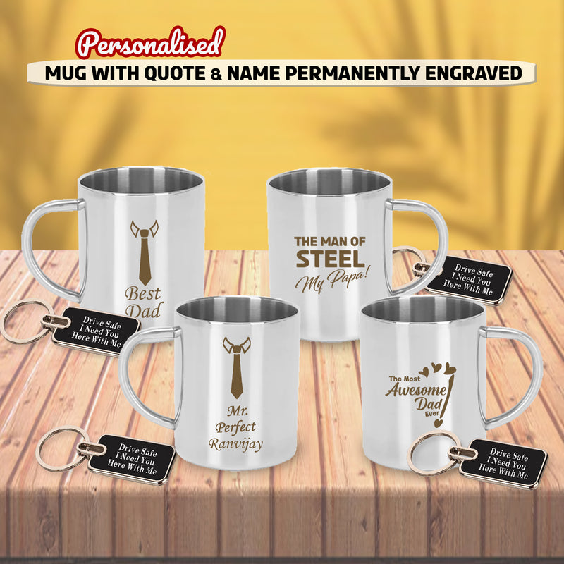 Father's Day Gift: Custom Mug & Keychain. (Only 1 Mug from 4 Designs).