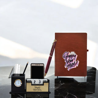 New Year Gift Hamper - Pen, Diary, and Pen Stand